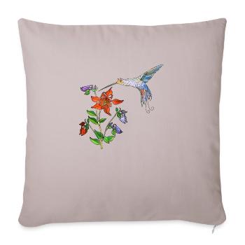 Colorful bird - Sofa pillowcase 17,3'' x 17,3'' (45 x 45 cm) - light taupe - Front
