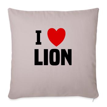 I love Lion - Sofa pillowcase 17,3'' x 17,3'' (45 x 45 cm) - light taupe - Front