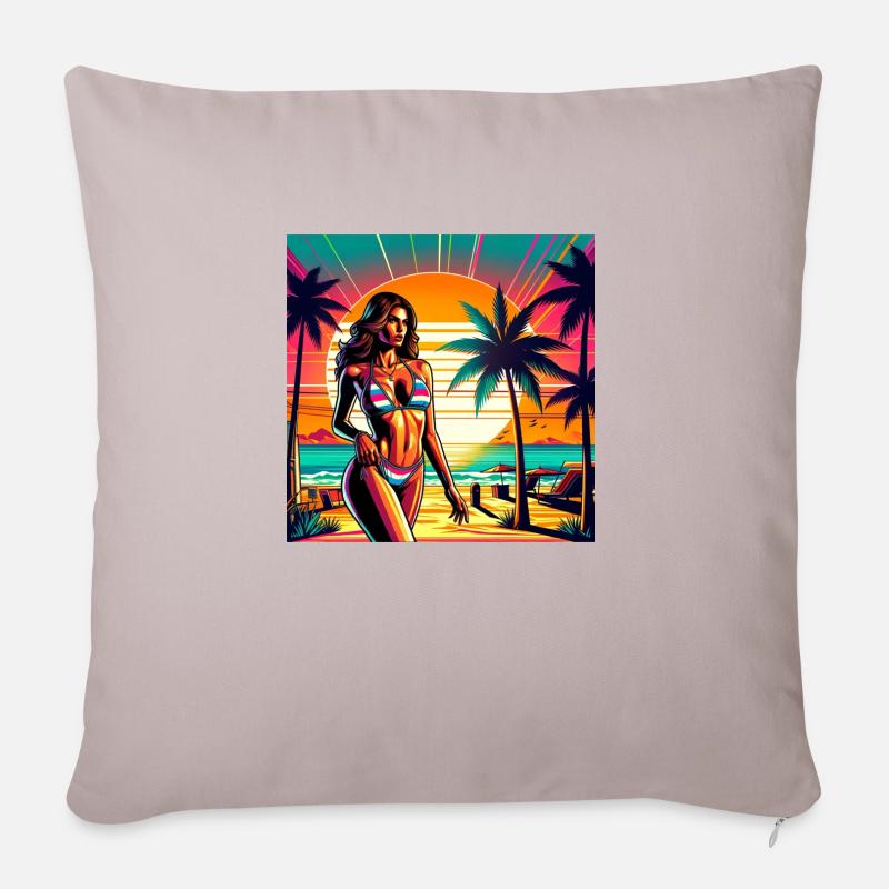 beach-adventure - Sofakissenbezug 45 x 45 cm - helles Taupe