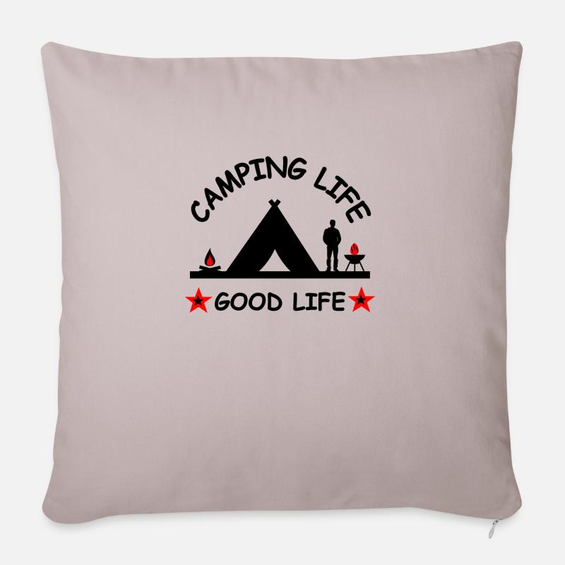 Camping - Sofakissenbezug 45 x 45 cm - helles Taupe