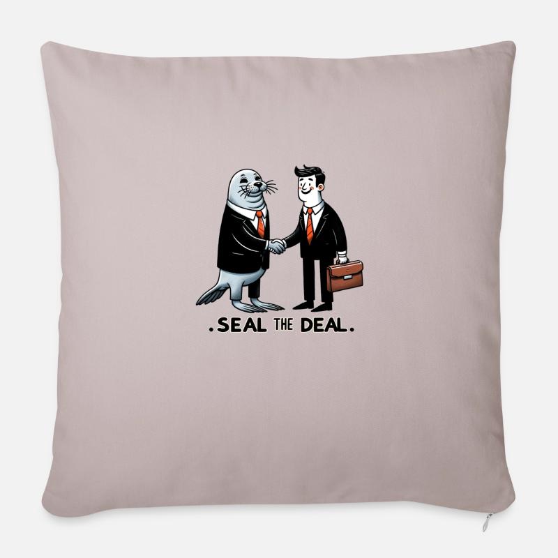 Sceller l’affaire - Housse de coussin décorative 45 x 45 cm - taupe clair