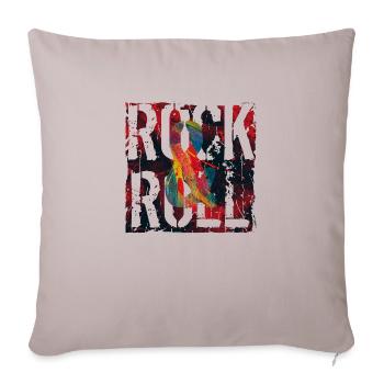 Musique, Rétro, Heavy Metal, Hard Rock, Punk, Vinyle, Pop - Housse de coussin décorative 45 x 45 cm - taupe clair - Devant