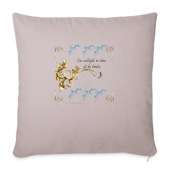 Famille - Housse de coussin décorative 45 x 45 cm - taupe clair - Devant