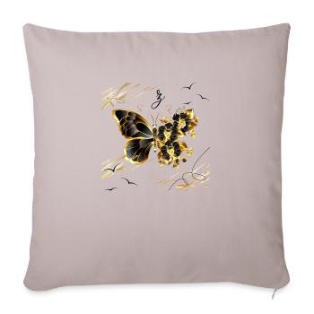 Schmetterling - Sofakissenbezug 45 x 45 cm - helles Taupe - Vorne
