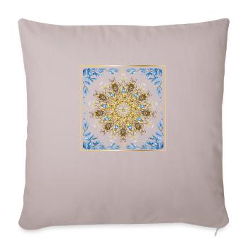 Blumen - Sofakissenbezug 45 x 45 cm - helles Taupe - Vorne