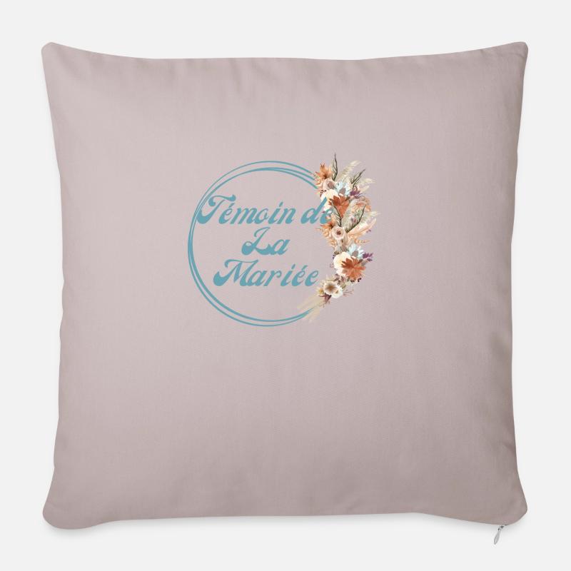 Rustikale Blumen Braut bester Mann - passendes T-Shirt - Sofakissenbezug 45 x 45 cm - helles Taupe