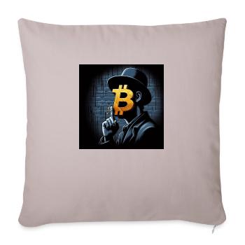 Bitcoin - Sofakissenbezug 45 x 45 cm - helles Taupe - Vorne