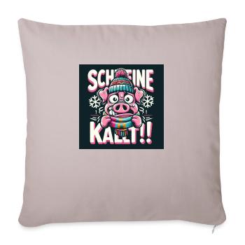 Schweinekalt! - Sofakissenbezug 45 x 45 cm - helles Taupe - Vorne