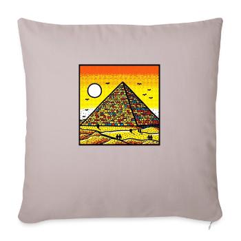Art des pyramides vif - Hommage coloré à l’ancien Eg - Housse de coussin décorative 45 x 45 cm - taupe clair - Devant