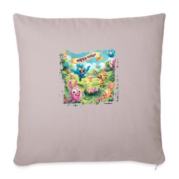 Monde de Pâques - Housse de coussin décorative 45 x 45 cm - taupe clair - Devant