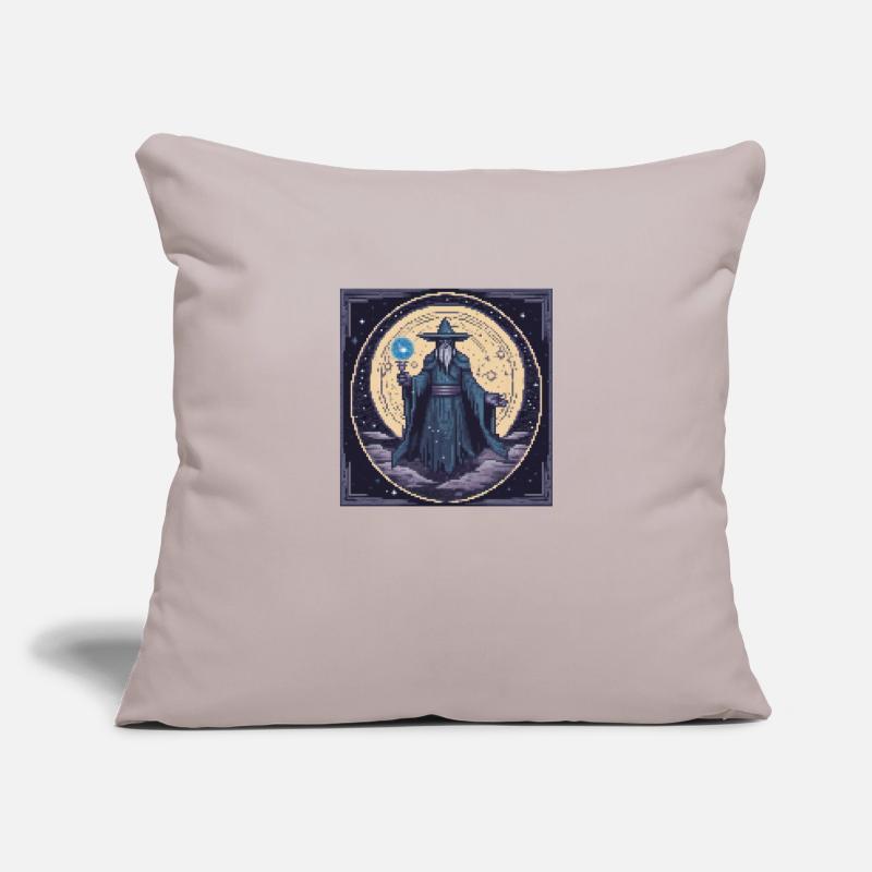 Mage pixel mystique Housse de coussin décorative 45 x 45 cm