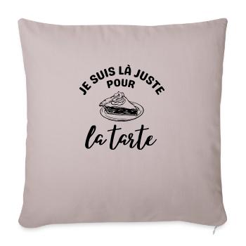 Je suis là juste pour la tarte 2 - Housse de coussin décorative 45 x 45 cm - taupe clair - Devant