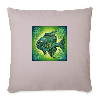 Pêcheur Poisson Poisson - Housse de coussin décorative 45 x 45 cm - taupe clair - Devant