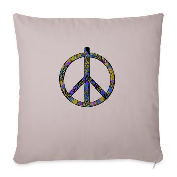 Harmonie abstraite : Ruée vers la paix jaune-bleu - Housse de coussin décorative 45 x 45 cm - taupe clair - Devant