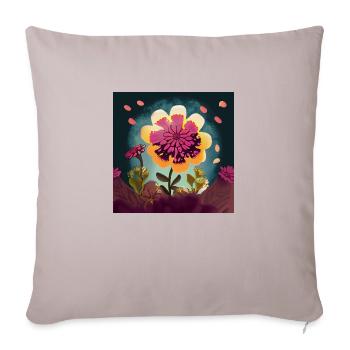 Liberté colorée : Fleur hippie - Housse de coussin décorative 45 x 45 cm - taupe clair - Devant