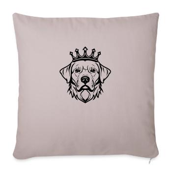 Chien sérieux avec couronne - Housse de coussin décorative 45 x 45 cm - taupe clair - Devant