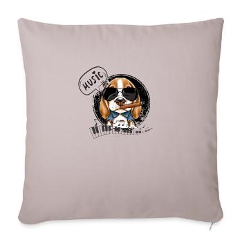Beagle Musik - Sofakissenbezug 45 x 45 cm - helles Taupe - Vorne