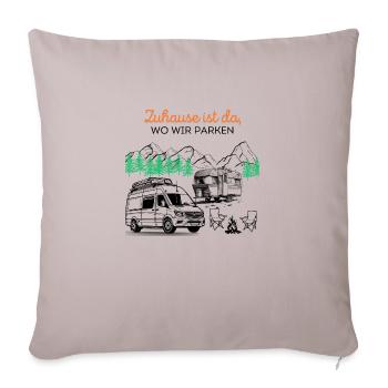 La maison est l’endroit où nous nous garons - Housse de coussin décorative 45 x 45 cm - taupe clair - Devant