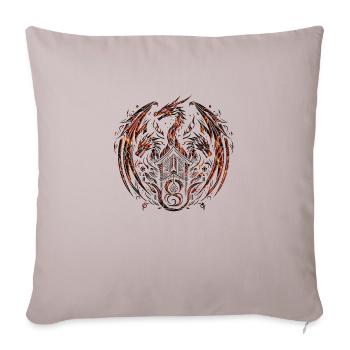 Fantaisie Dragon Anime Tête de dragon Mythique reptile magie - Housse de coussin décorative 45 x 45 cm - taupe clair - Devant