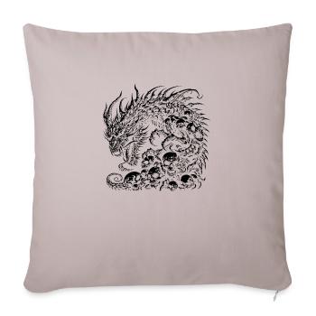Fantaisie Dragon Anime Tête de dragon Mythique reptile magie - Housse de coussin décorative 45 x 45 cm - taupe clair - Devant