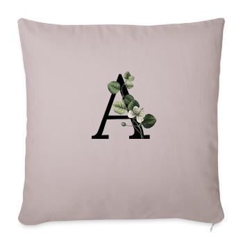 Letter A Green Botany - Sofa pillowcase 17,3'' x 17,3'' (45 x 45 cm) - light taupe - Front