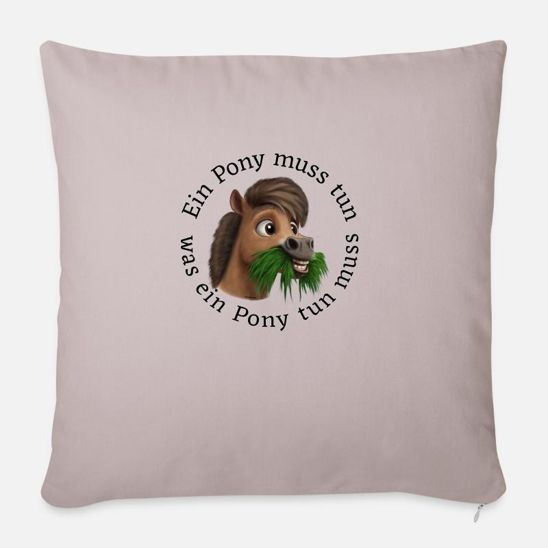 Nimmersatt Pony - Sofakissenbezug 45 x 45 cm - helles Taupe