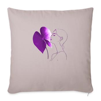 Flowers Women girl fashion design art female style - Sofa pillowcase 17,3'' x 17,3'' (45 x 45 cm) - light taupe - Front