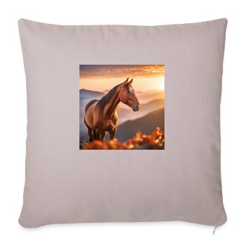 Art du cheval - Housse de coussin décorative 45 x 45 cm - taupe clair - Devant