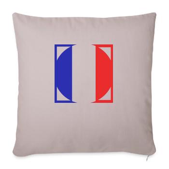 French flag, coat of arms blue, white, red - Sofa pillowcase 17,3'' x 17,3'' (45 x 45 cm) - light taupe - Front