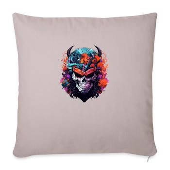 Impression abstraite japonaise Design d’art japonais - Housse de coussin décorative 45 x 45 cm - taupe clair - Devant