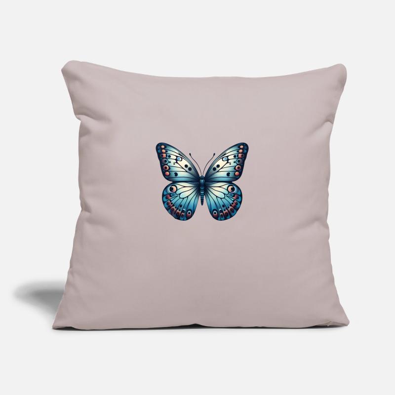 Papillon bleu - papillon Housse de coussin décorative 45 x 45 cm