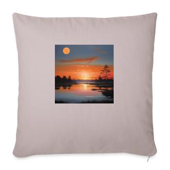 Landschaft Sonnenuntergang - Sofakissenbezug 45 x 45 cm - helles Taupe - Vorne