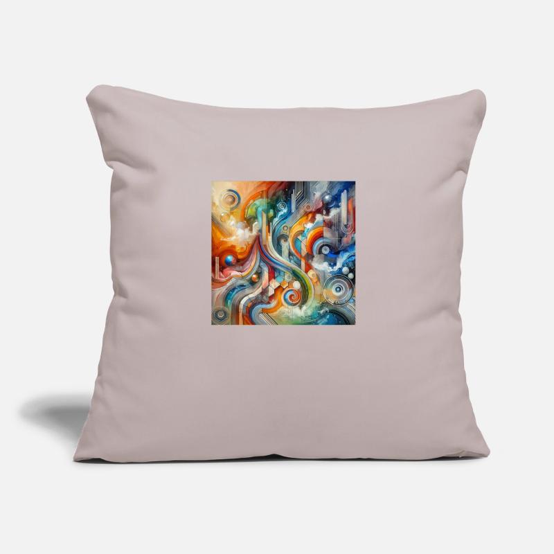 Lebhafter Fluss - Abstraktes Gemälde Sofakissenbezug 45 x 45 cm