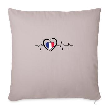 Heartbeat France - Sofa pillowcase 17,3'' x 17,3'' (45 x 45 cm) - light taupe - Front