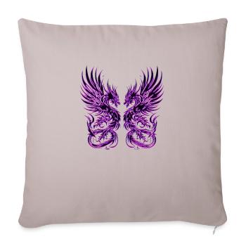 Fantasy Dragon Anime Drachenkopf Mythisch Reptil Magie - Sofakissenbezug 45 x 45 cm - helles Taupe - Vorne