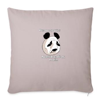 Le café du matin (version francophone) - Housse de coussin décorative 45 x 45 cm - taupe clair - Devant