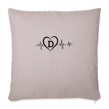 heartbeat letter d - Sofa pillowcase 17,3'' x 17,3'' (45 x 45 cm) - light taupe - Front