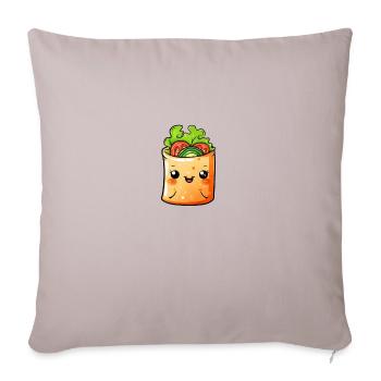 Wrap végétal souriant dans le style dessin animé - Housse de coussin décorative 45 x 45 cm - taupe clair - Devant