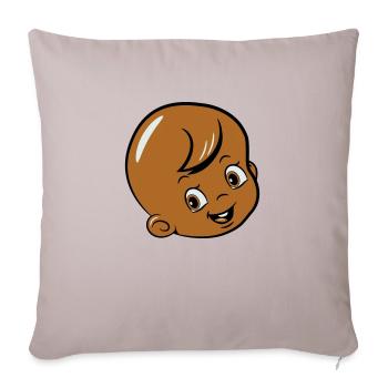 Happy baby laughing with shining eyes - Sofa pillowcase 17,3'' x 17,3'' (45 x 45 cm) - light taupe - Front