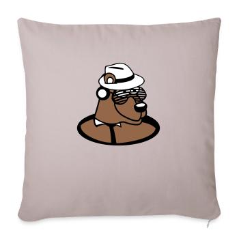 drôle DJ Grizzly Brown Bear Party Club Musique Ours - Housse de coussin décorative 45 x 45 cm - taupe clair - Devant