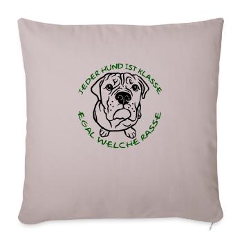 Tous les chiens sont géniaux - Bulldog - Housse de coussin décorative 45 x 45 cm - taupe clair - Devant