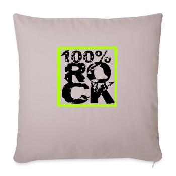 100% Percent Rock Heavy Metal Musique Texte Logo Fun - Housse de coussin décorative 45 x 45 cm - taupe clair - Devant