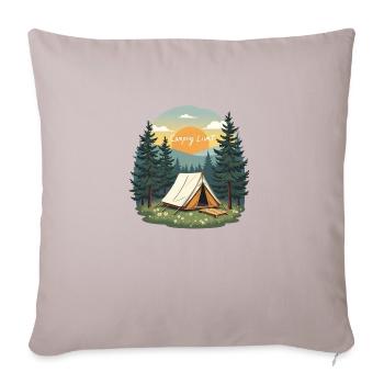LA VIE EN CAMPING - Housse de coussin décorative 45 x 45 cm - taupe clair - Devant