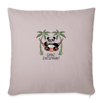 Panda - Complètement détendu - Housse de coussin décorative 45 x 45 cm - taupe clair - Devant