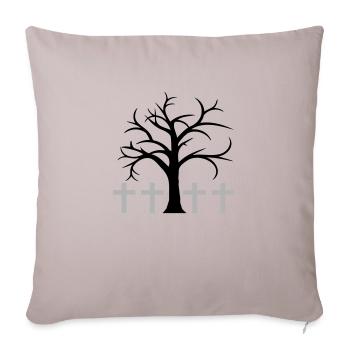 Tree Bare Winter Autumn Crosses Halloween Cemetery - Sofa pillowcase 17,3'' x 17,3'' (45 x 45 cm) - light taupe - Front