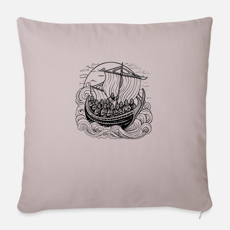 Vikings Ship - Sofakissenbezug 45 x 45 cm - helles Taupe