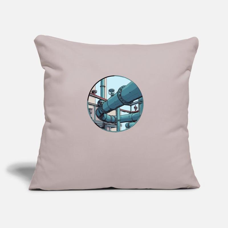Modern pipe construction – function and aesthetics Sofa pillowcase 17,3'' x 17,3'' (45 x 45 cm)