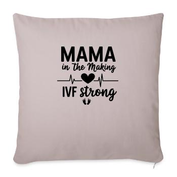 Strong mom in the making - Sofa pillowcase 17,3'' x 17,3'' (45 x 45 cm) - light taupe - Front