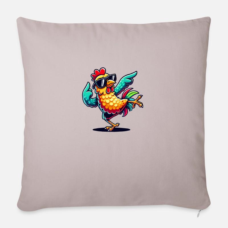 Huhn Comic - Sofakissenbezug 45 x 45 cm - helles Taupe