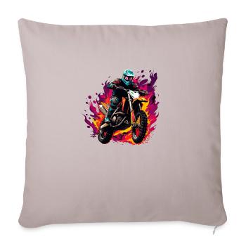 Motocross Dirt Bike Flame - Housse de coussin décorative 45 x 45 cm - taupe clair - Devant